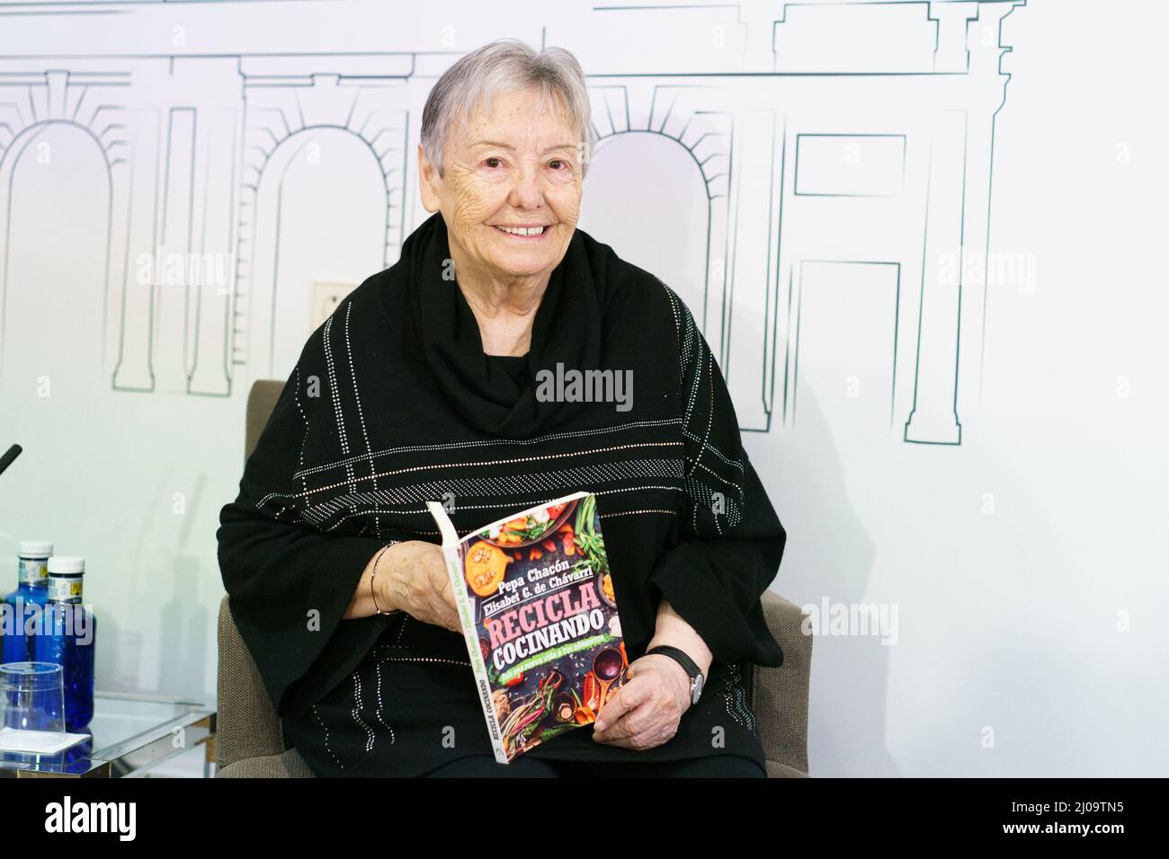 Madrid, Spain. 17th Mar, 2022. Actress Maria Galiana seen during the presentation of the book 'Recycle cooking' by Pepa Chacón at Zayas cultural center in Madrid. Credit: SOPA Images Limited/Alamy Live News Stock Photo