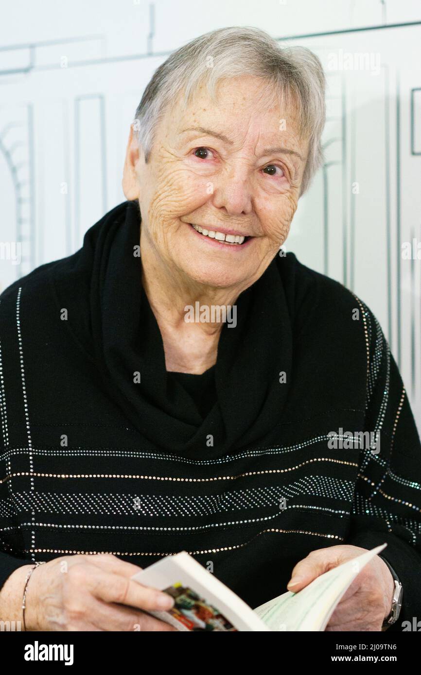 Madrid, Spain. 17th Mar, 2022. Actress Maria Galiana seen during the presentation of the book 'Recycle cooking' by Pepa Chacón at Zayas cultural center in Madrid. Credit: SOPA Images Limited/Alamy Live News Stock Photo
