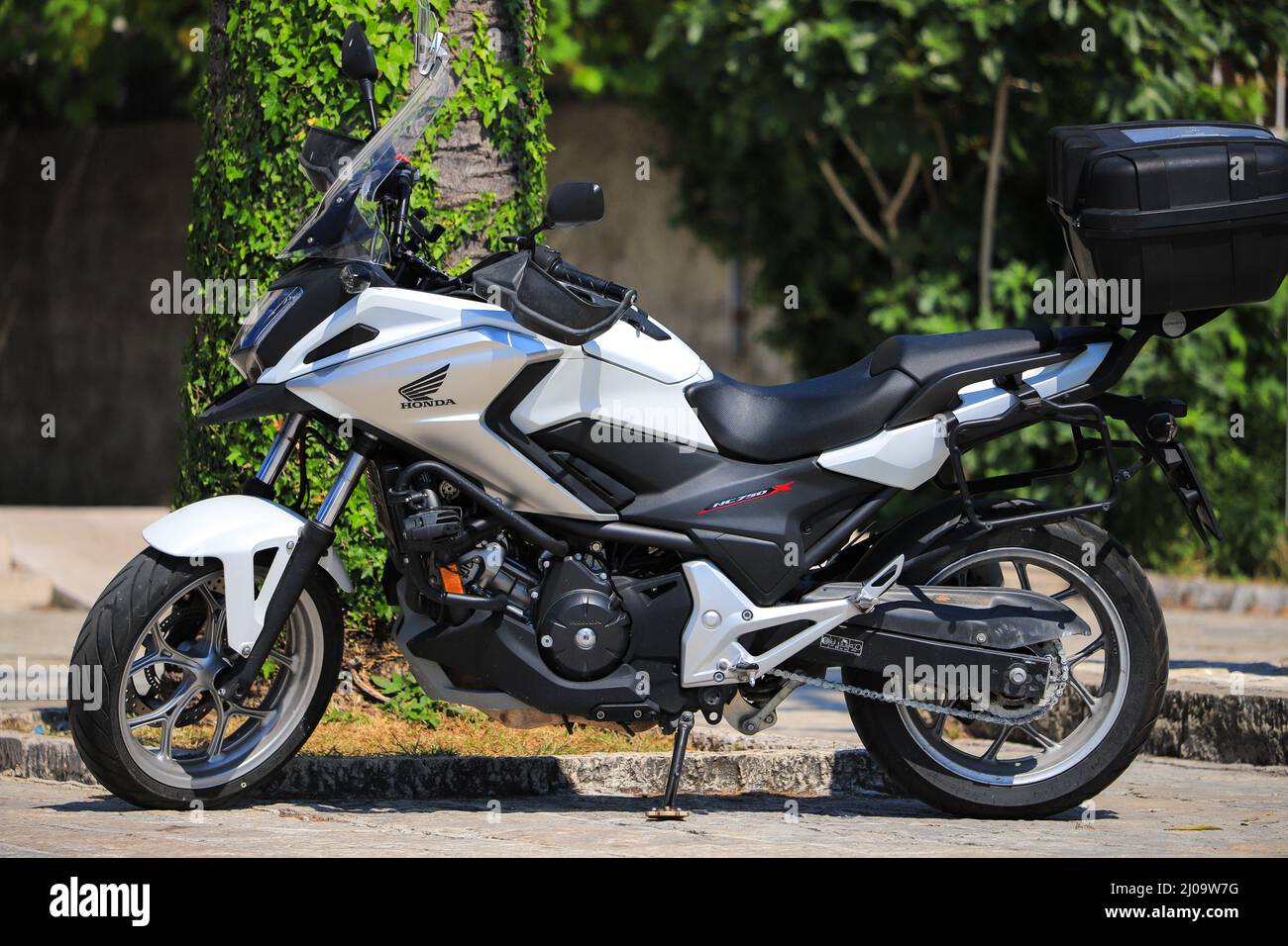 Motorcycle Honda Nc750 On The Street Stock Photo Alamy