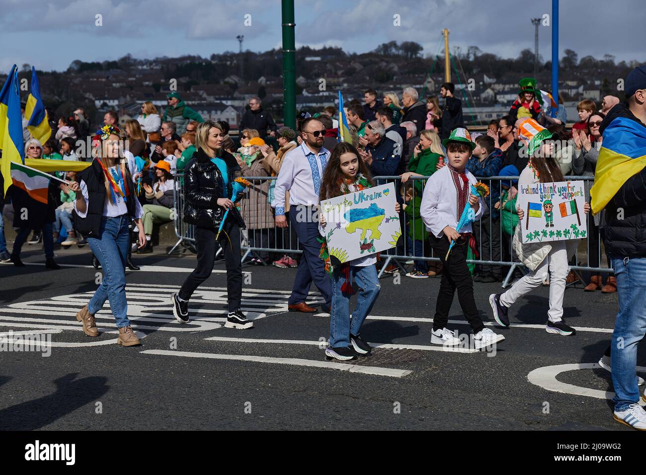 WATERFORD IRELAND MARCH 172022 Ukrainian community at the St