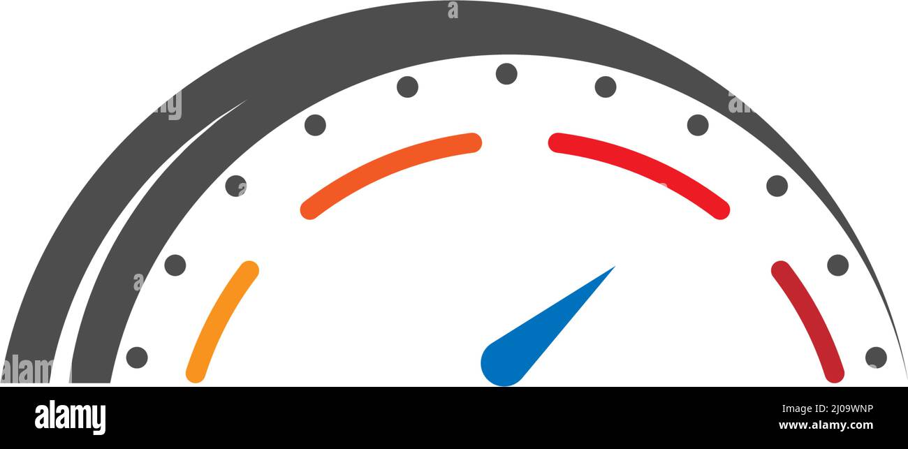 Speedometer icon. Gauge and rpm meter logo. Vector illustration Stock