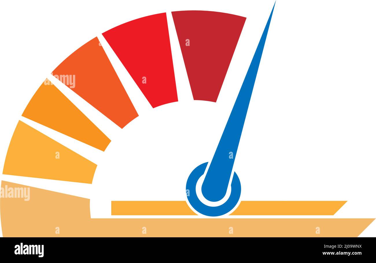 Speedometer icon. Gauge and rpm meter logo. Vector illustration Stock