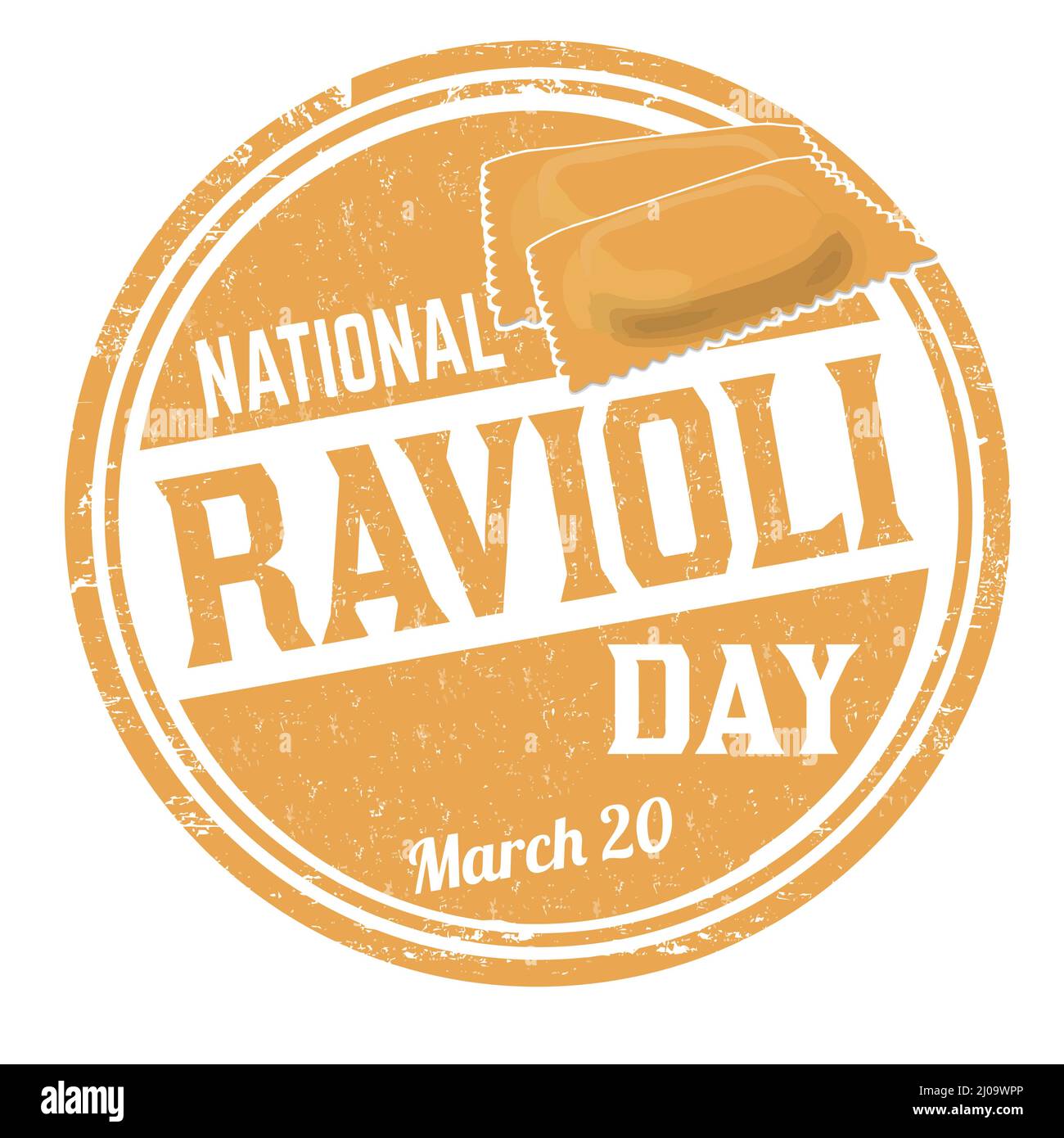 National ravioli day grunge rubber stamp on white background, vector
