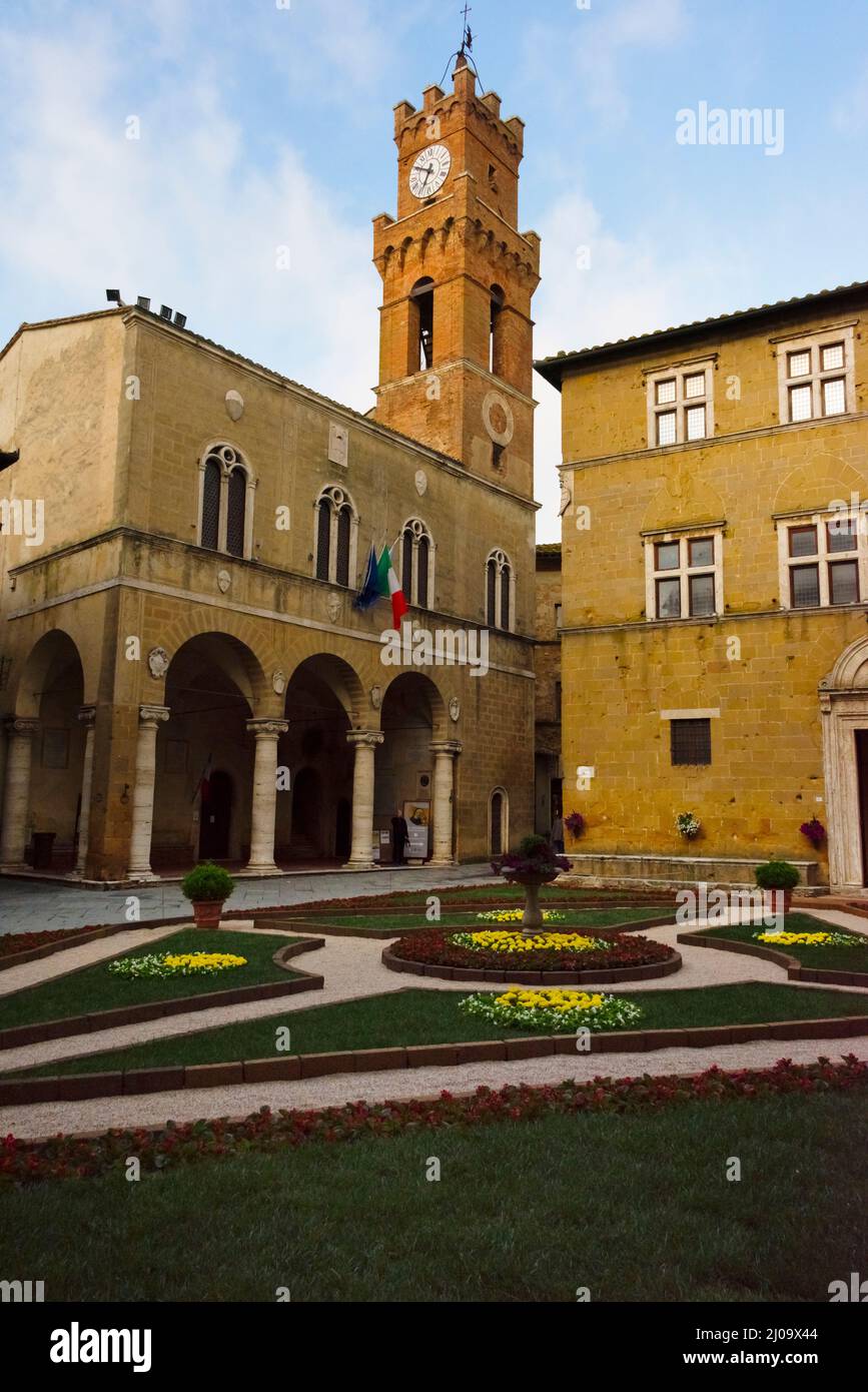Square in Montepulciano, Siena Province, Tuscany Region, Italy Stock Photo