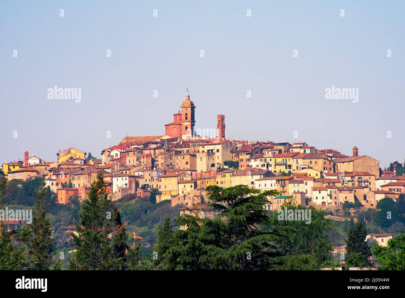 Montepulciano sitting on hilltop, Siena Province, Tuscany Region, Italy Stock Photo