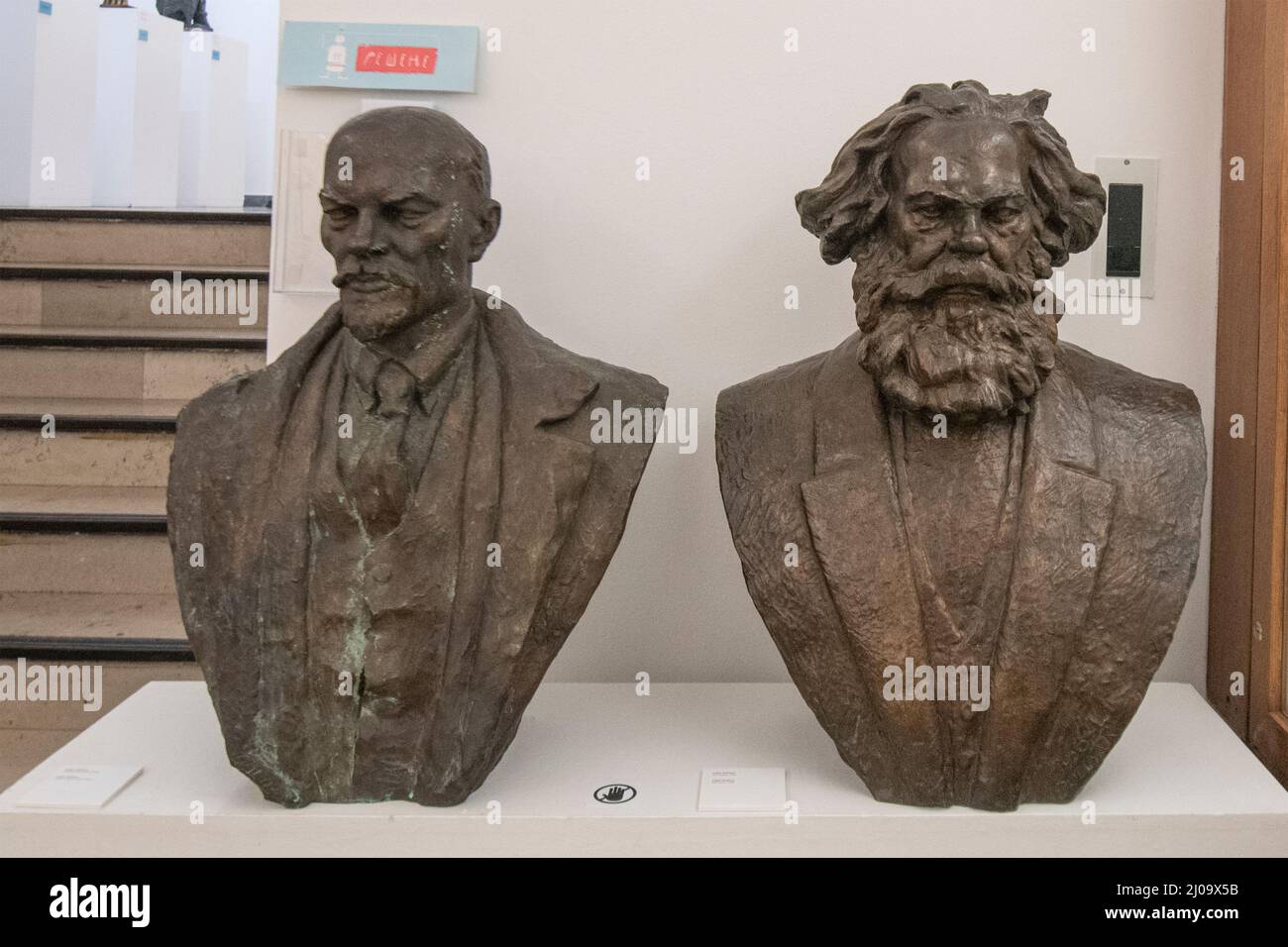 Museum of Yugoslavia: Memorial Centre - Josip Broz Tito Fund. Gifts from the world. Lojze Dolinar - Karl Marx and Vladimir Lenin (1950) Stock Photo