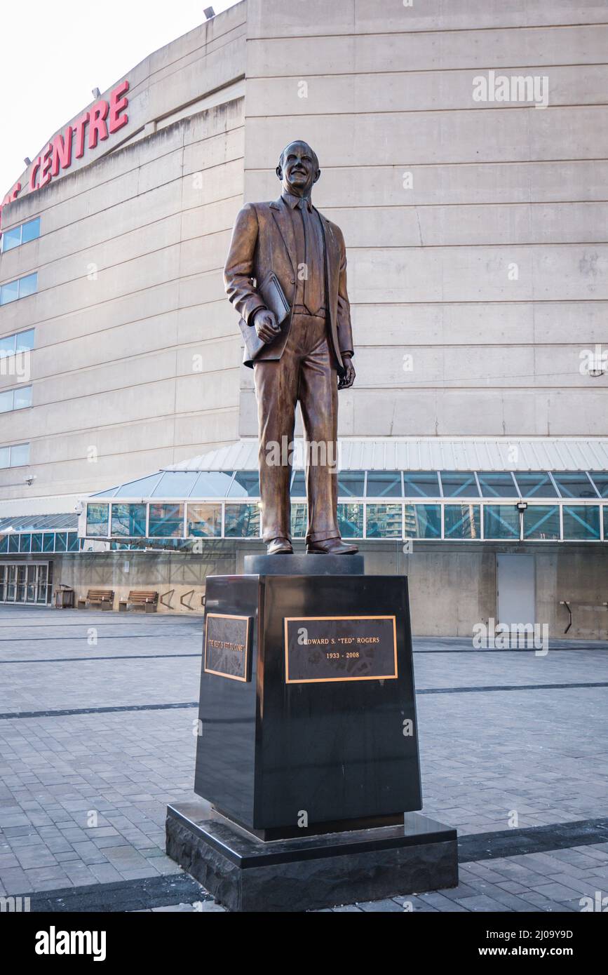 ted rogers statue outside of rogers centre, toronto, ontario, canada Stock Photo