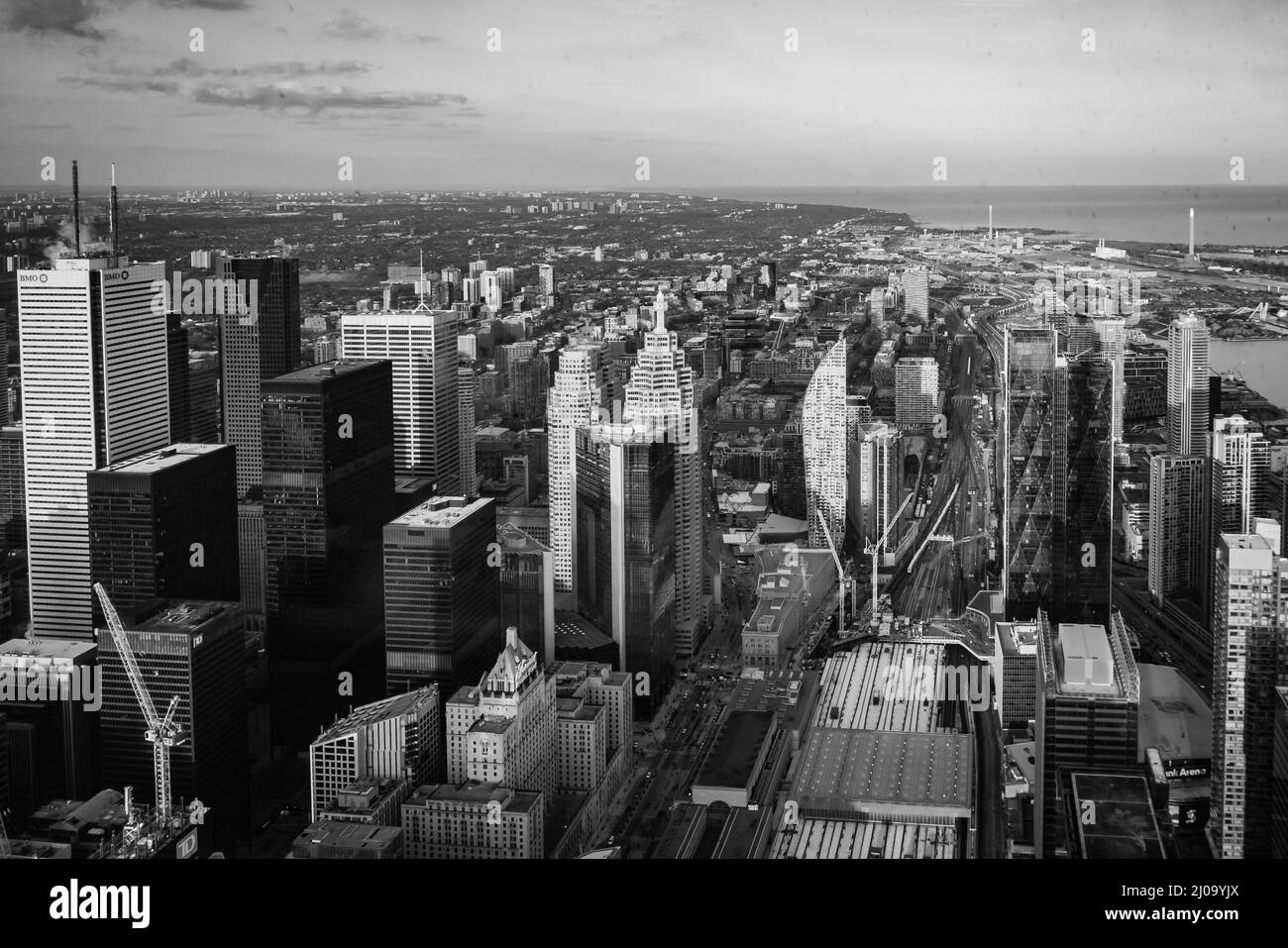 toronto landmark from up high in black and white 2020 Stock Photo - Alamy
