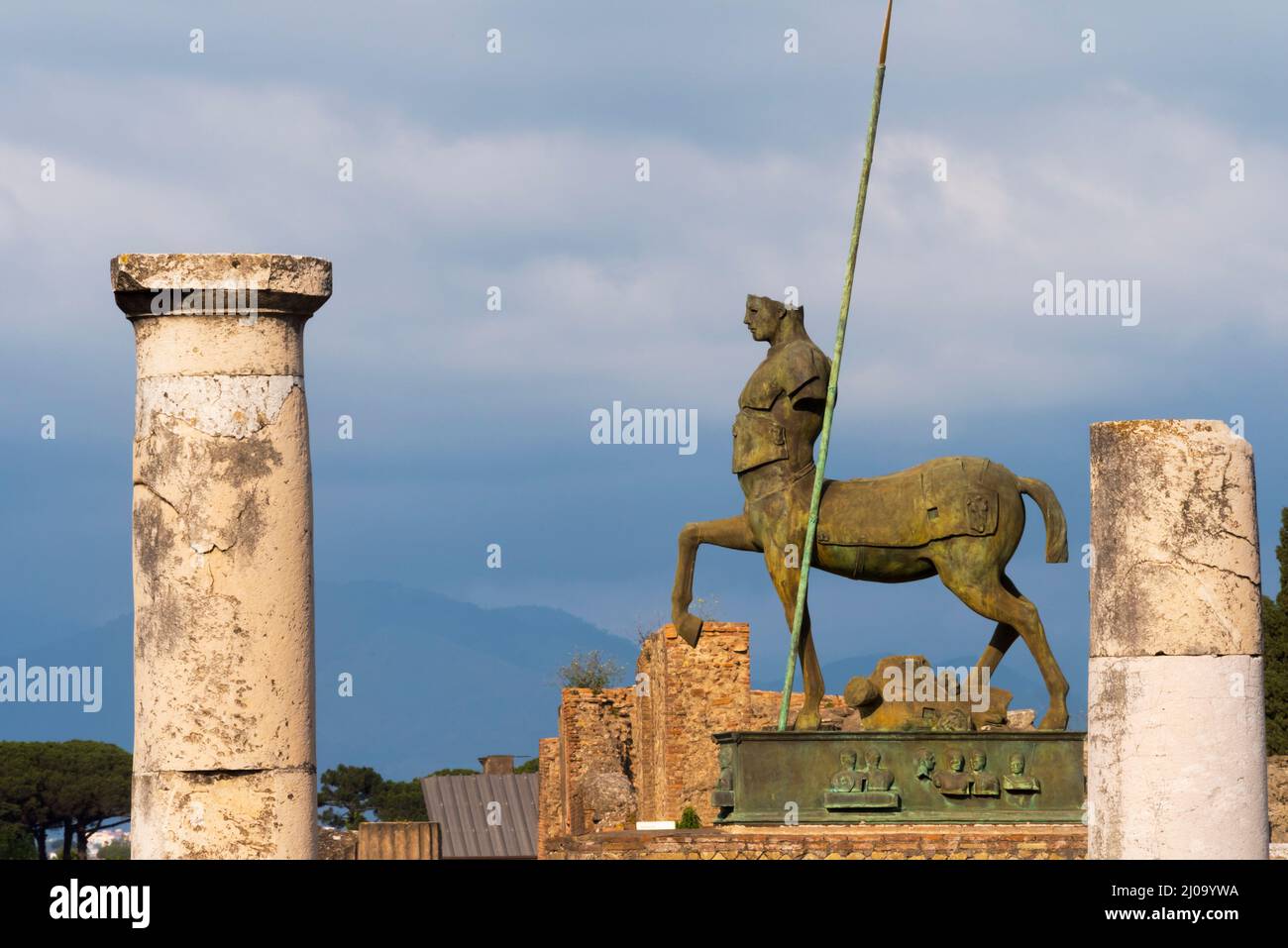 Ruins of Pompeii, Centaur statue in the Forum, UNESCO World Heritage Site, Province of Naples, Campania Region, Italy Stock Photo