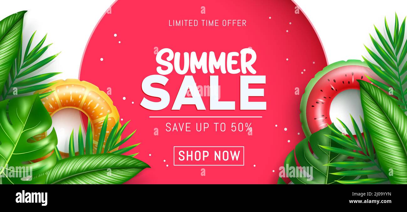 https://c8.alamy.com/comp/2J09YYN/summer-sale-vector-banner-design-summer-sale-text-in-limited-time-offer-with-leaves-foliage-and-floater-for-tropical-season-discount-promotion-ads-2J09YYN.jpg