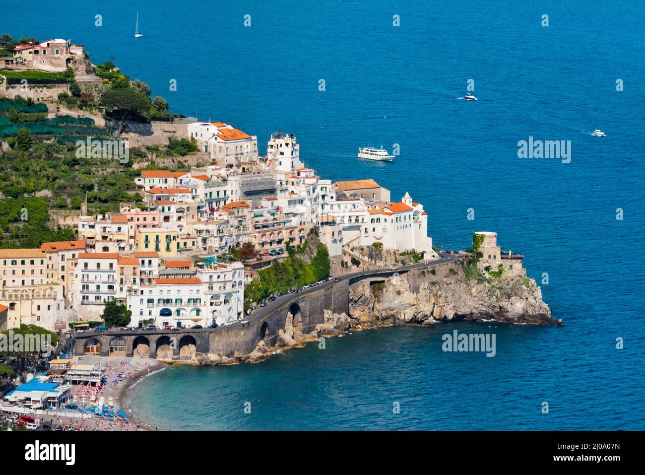 Amalfi along the Amalfi Coast, Salerno Province, Compania Region, Italy Stock Photo