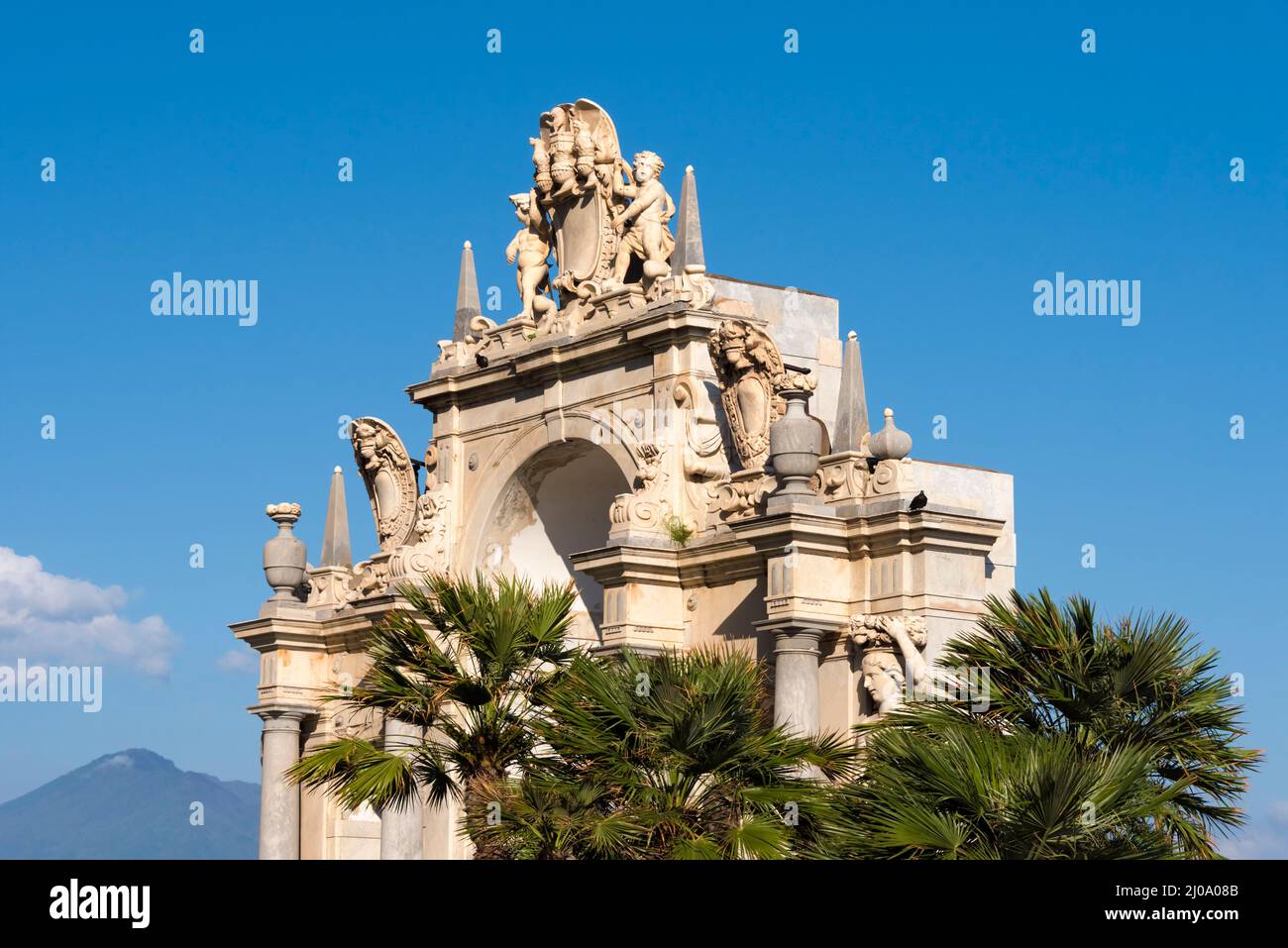 Arch on the waterfront, Naples, Campania Region, Italy Stock Photo
