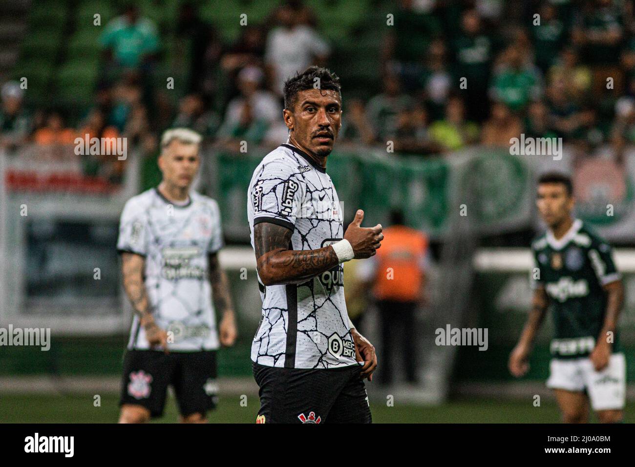 SÃO PAULO, SP - 17.03.2022: PALMEIRAS X CORINTHIANS - Gustavo Gómez in the  match between Palmeiras X Corinthians, valid for the 6th round (delayed) of  the 2022 Campeonato Paulista, held at the