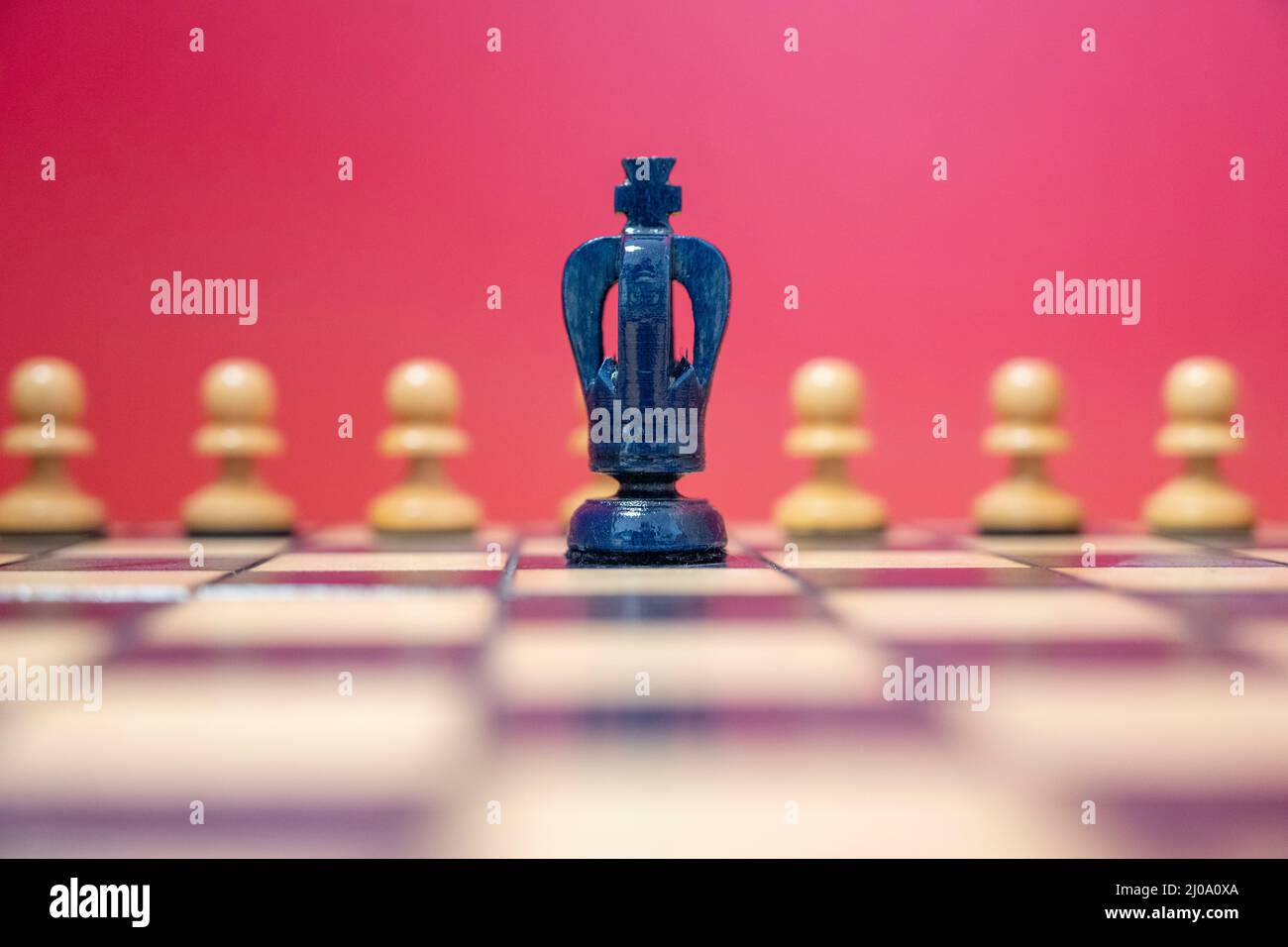 reine noir aux échecs Stock Photo