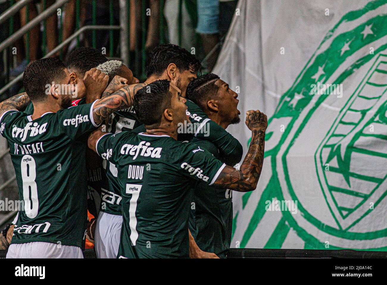 Brazil. 17th Mar, 2022. SP - Sao Paulo - 03/17/2022 - PAULISTA 2022,  PALMEIRAS X CORINTHIANS - Palmeiras player Dudu during a match against  Corinthians at the Arena Allianz Parque stadium for