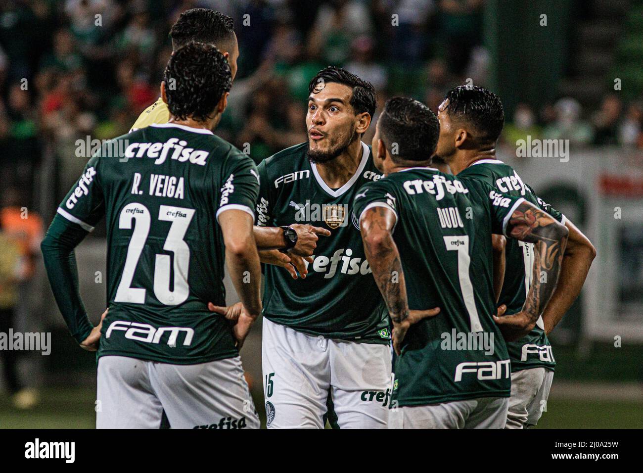 Brazil. 17th Mar, 2022. SP - Sao Paulo - 03/17/2022 - PAULISTA 2022,  PALMEIRAS X CORINTHIANS - Palmeiras player Dudu during a match against  Corinthians at the Arena Allianz Parque stadium for