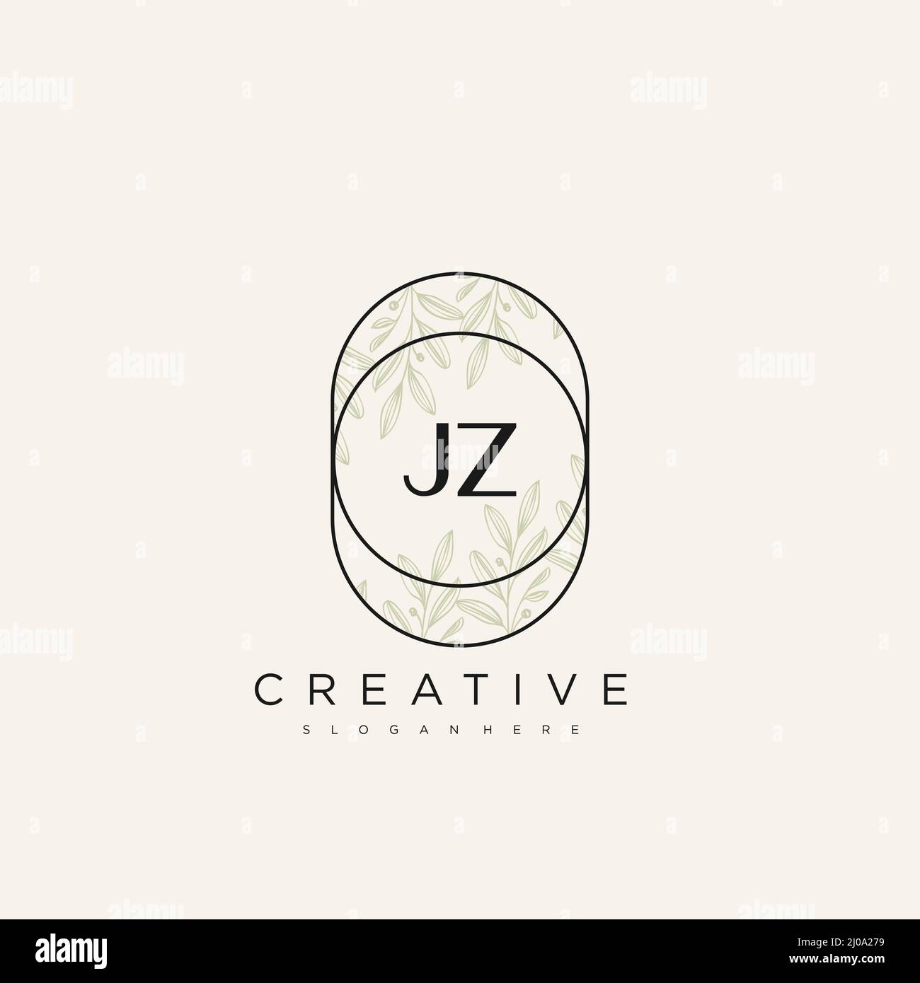 JZ Initial Letter Flower Logo Template Vector premium vector Stock Vector