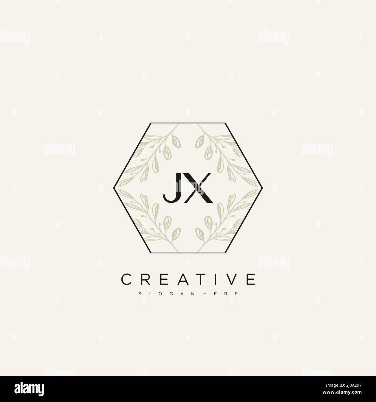 JX Initial Letter Flower Logo Template Vector premium vector Stock Vector