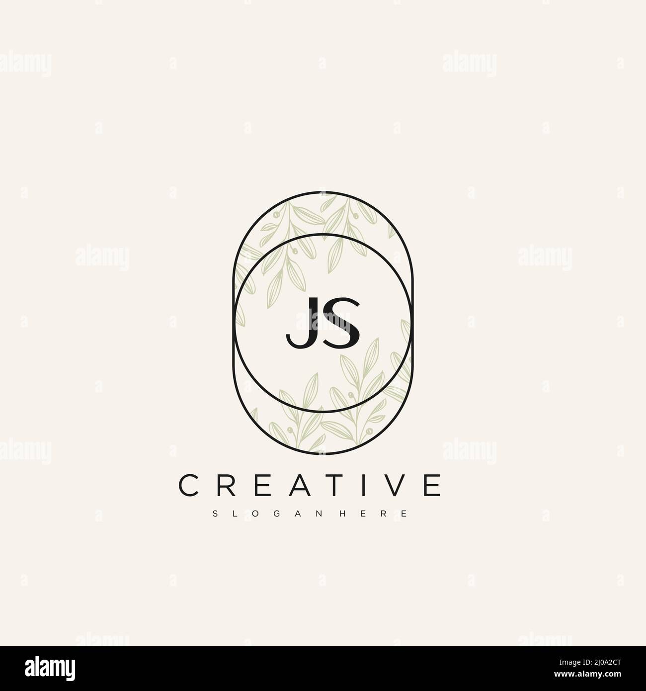 JS Initial Letter Flower Logo Template Vector premium vector Stock Vector