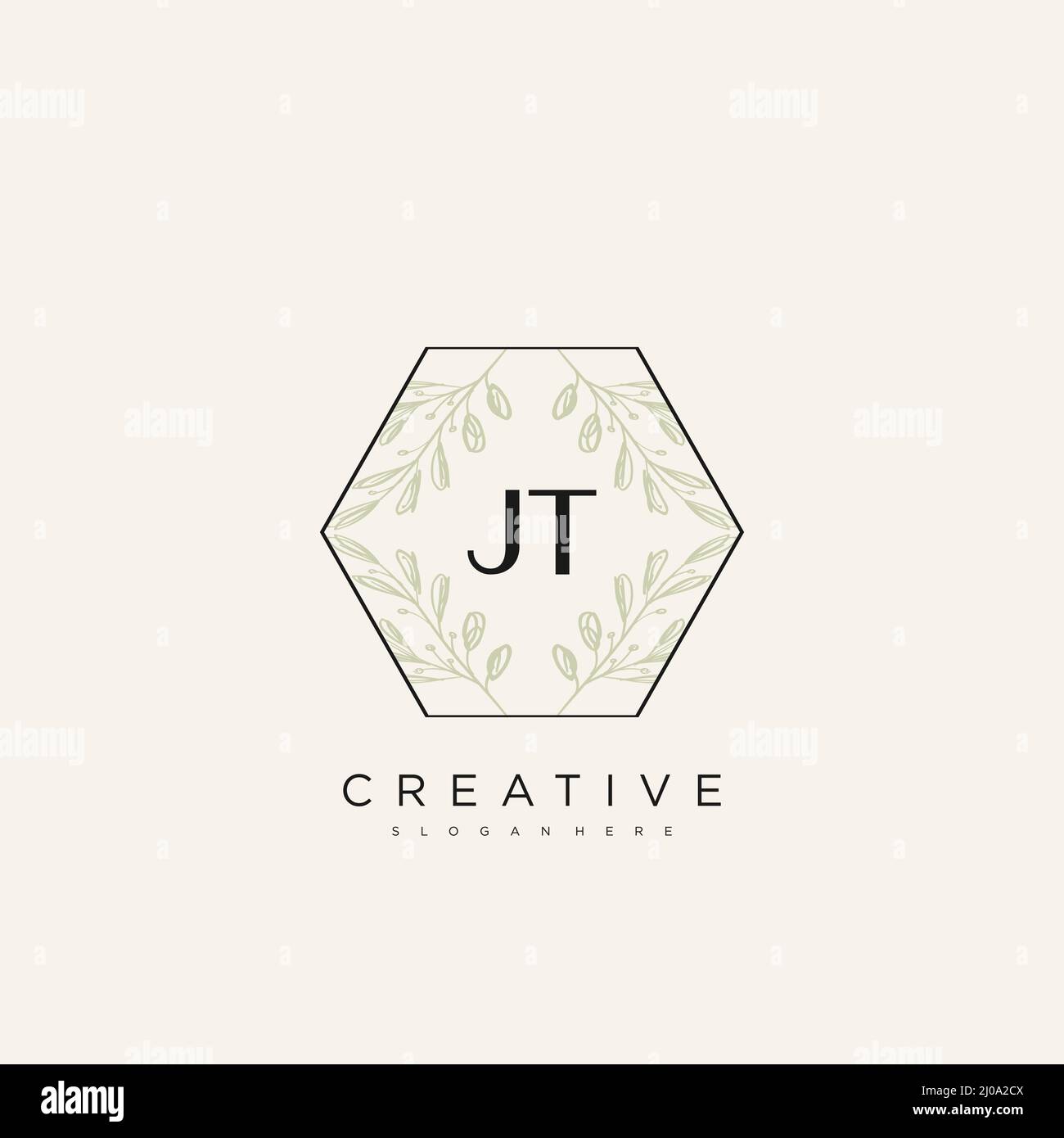 JT Initial Letter Flower Logo Template Vector premium vector Stock Vector