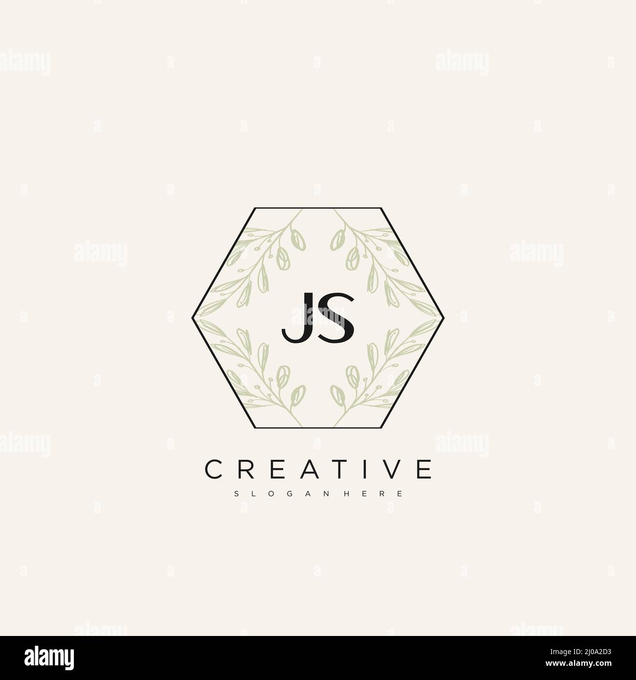 JS Initial Letter Flower Logo Template Vector premium vector Stock Vector