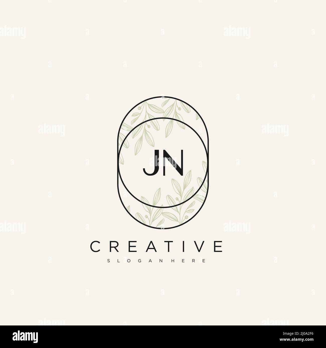 JN Initial Letter Flower Logo Template Vector premium vector Stock Vector