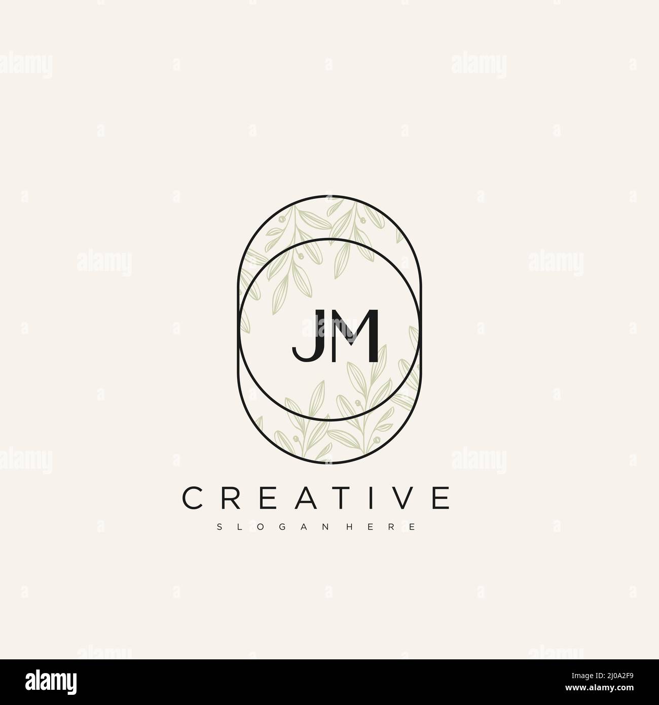 JM Initial Letter Flower Logo Template Vector premium vector Stock Vector