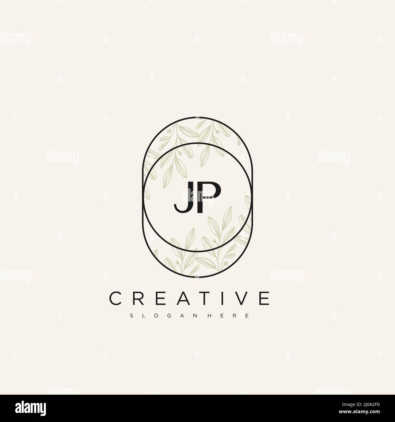 JP Initial Letter Flower Logo Template Vector premium vector Stock Vector