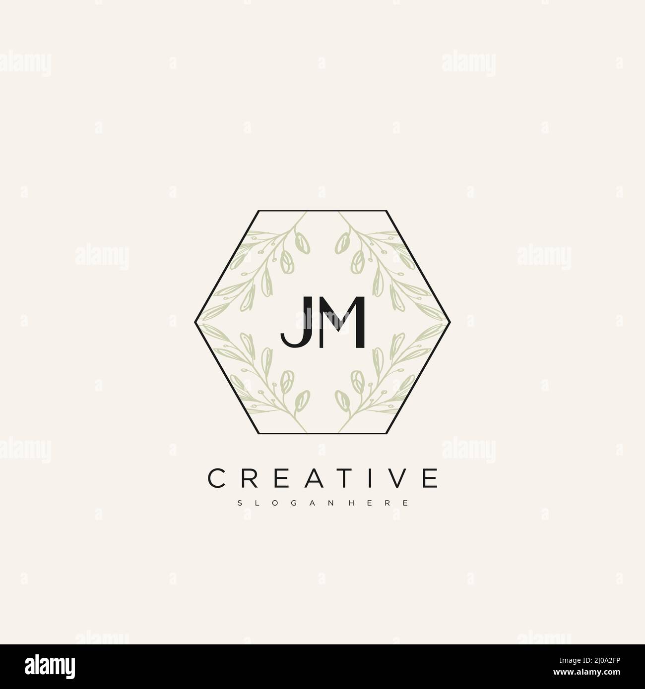 JM Initial Letter Flower Logo Template Vector premium vector Stock Vector