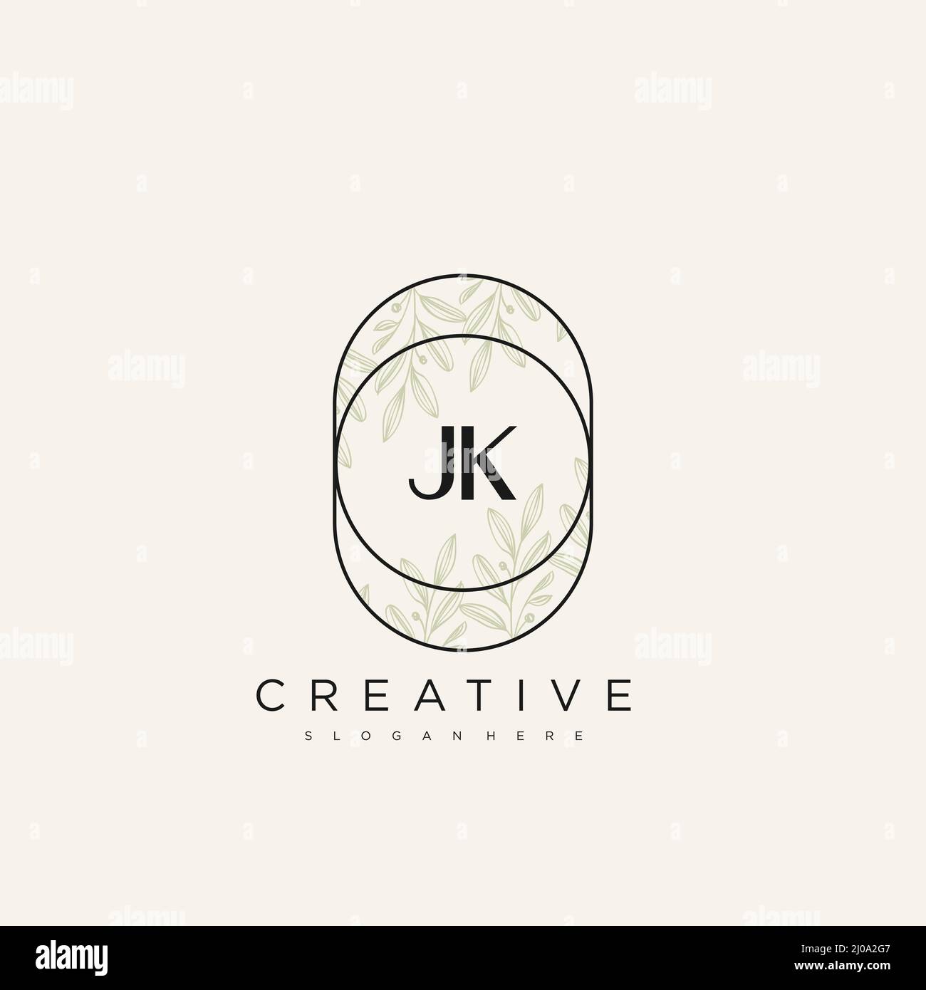 JK Initial Letter Flower Logo Template Vector premium vector Stock Vector