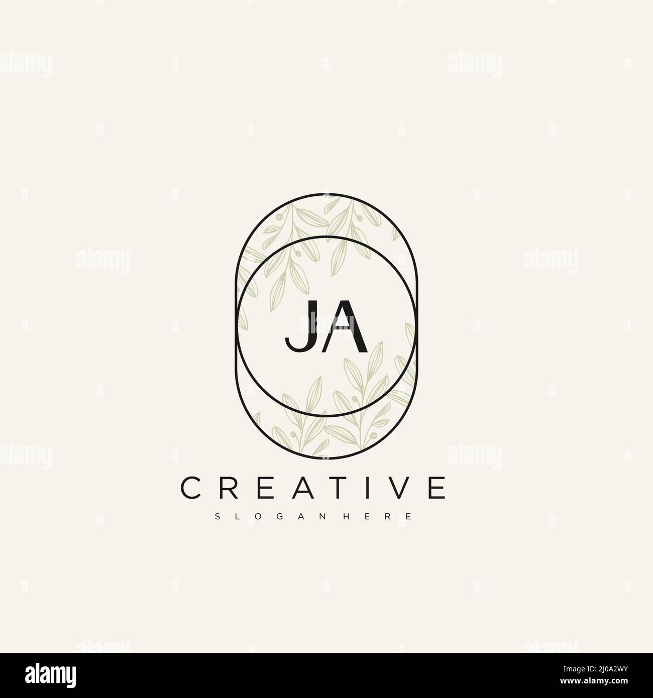 JA Initial Letter Flower Logo Template Vector premium vector Stock Vector