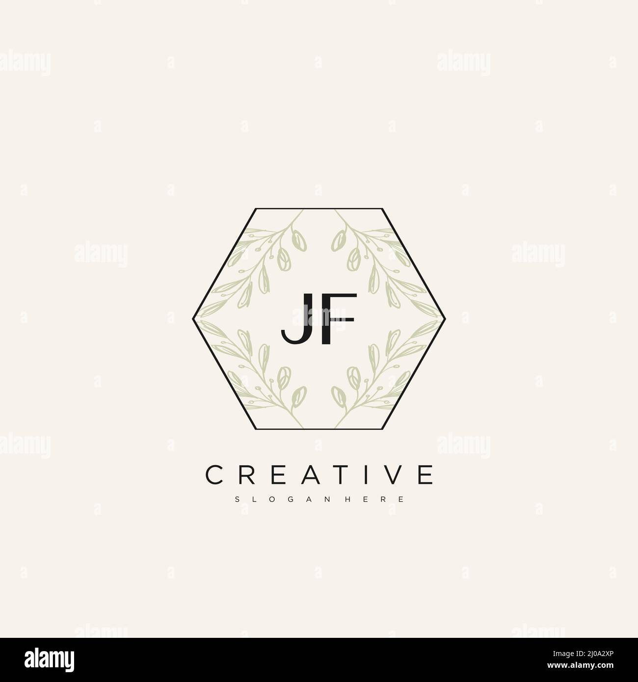 JF Initial Letter Flower Logo Template Vector premium vector Stock Vector