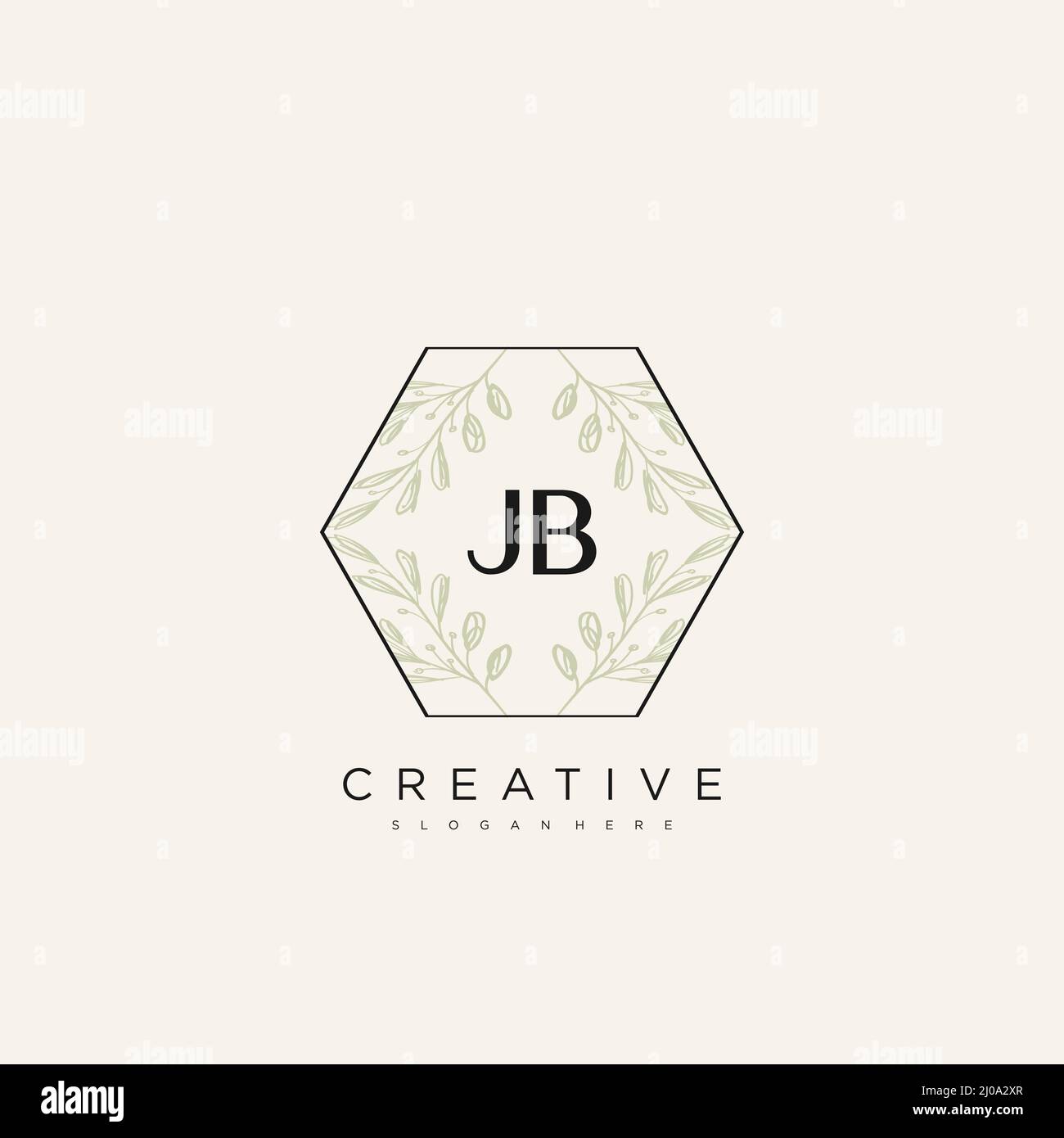 JB Initial Letter Flower Logo Template Vector premium vector Stock Vector