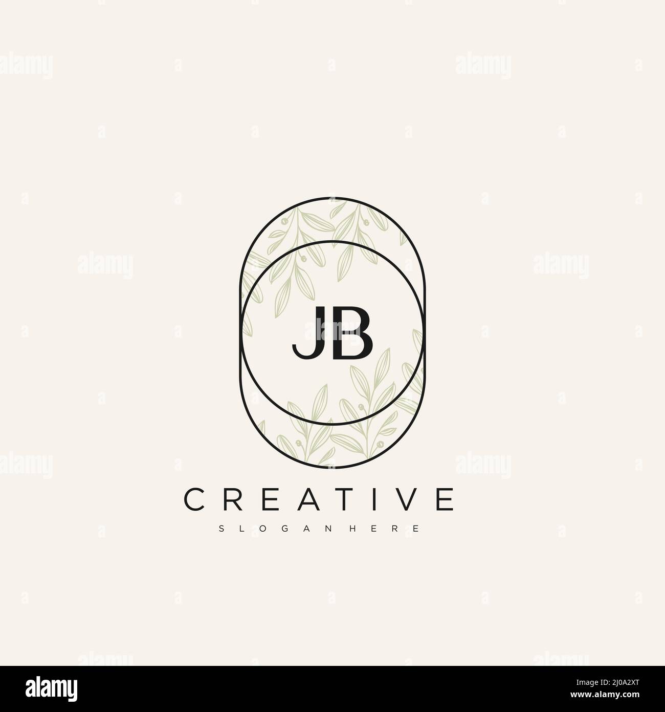 JB Initial Letter Flower Logo Template Vector premium vector Stock Vector