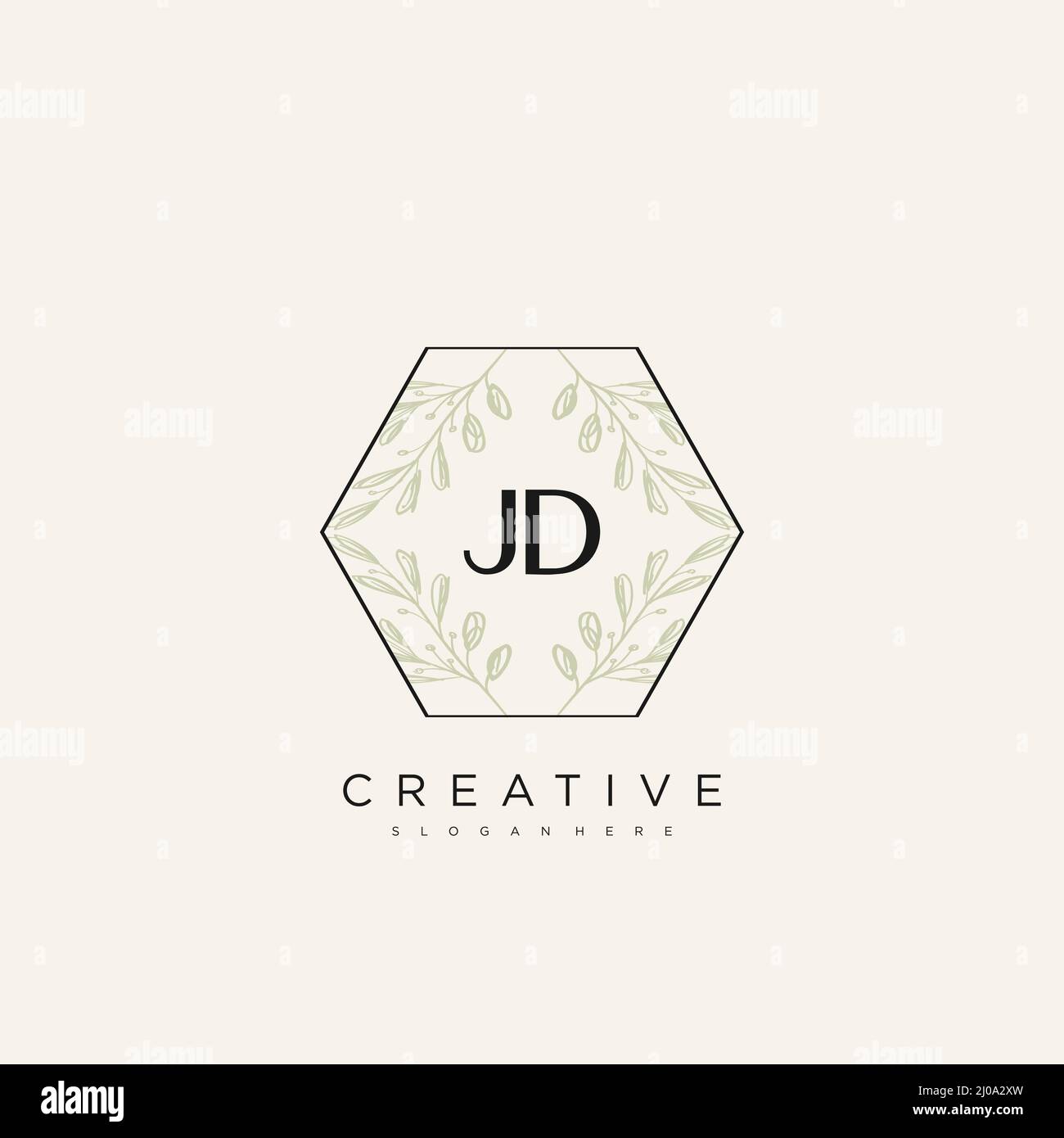 JD Initial Letter Flower Logo Template Vector premium vector Stock Vector