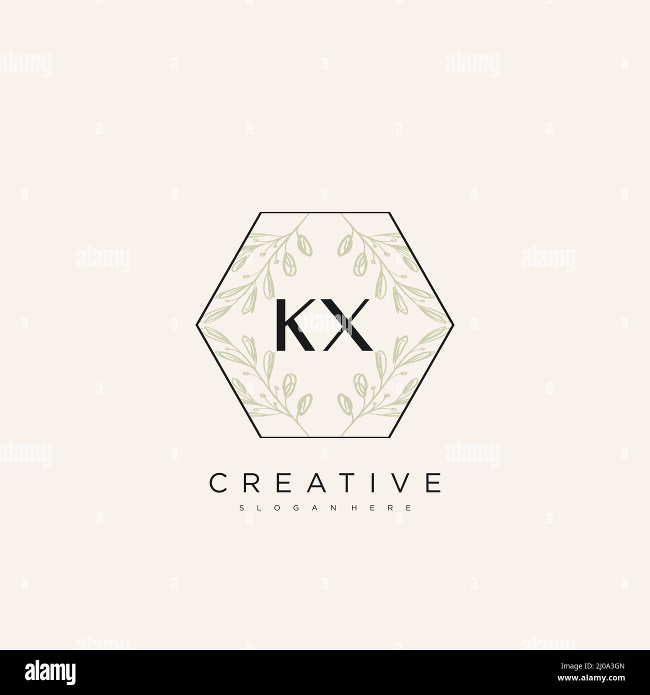 KX Initial Letter Flower Logo Template Vector premium vector Stock Vector