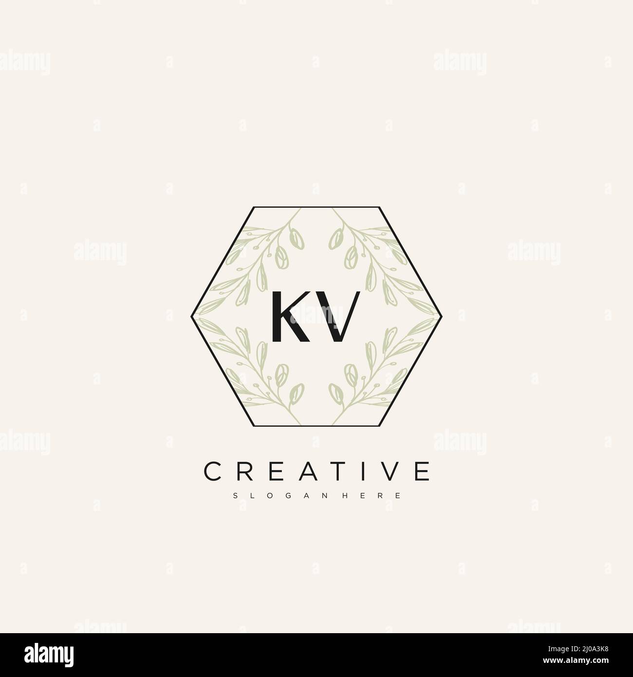 KV Initial Letter Flower Logo Template Vector premium vector Stock Vector