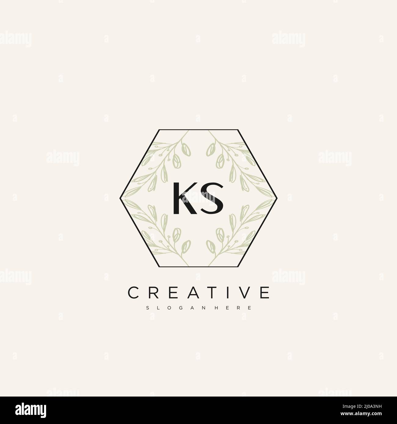 KS Initial Letter Flower Logo Template Vector premium vector Stock Vector