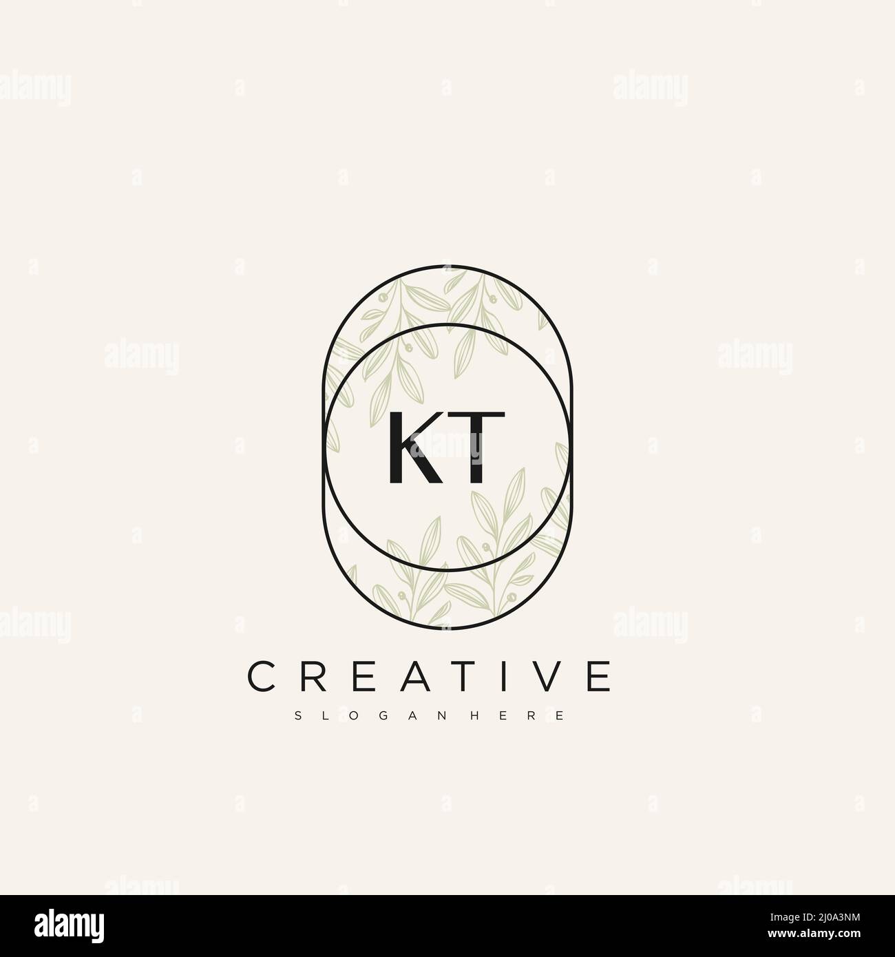 KT Initial Letter Flower Logo Template Vector premium vector Stock Vector