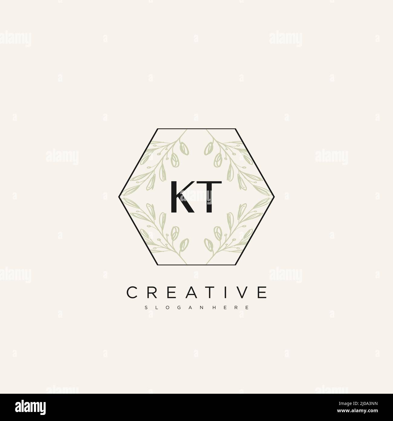 KT Initial Letter Flower Logo Template Vector premium vector Stock Vector