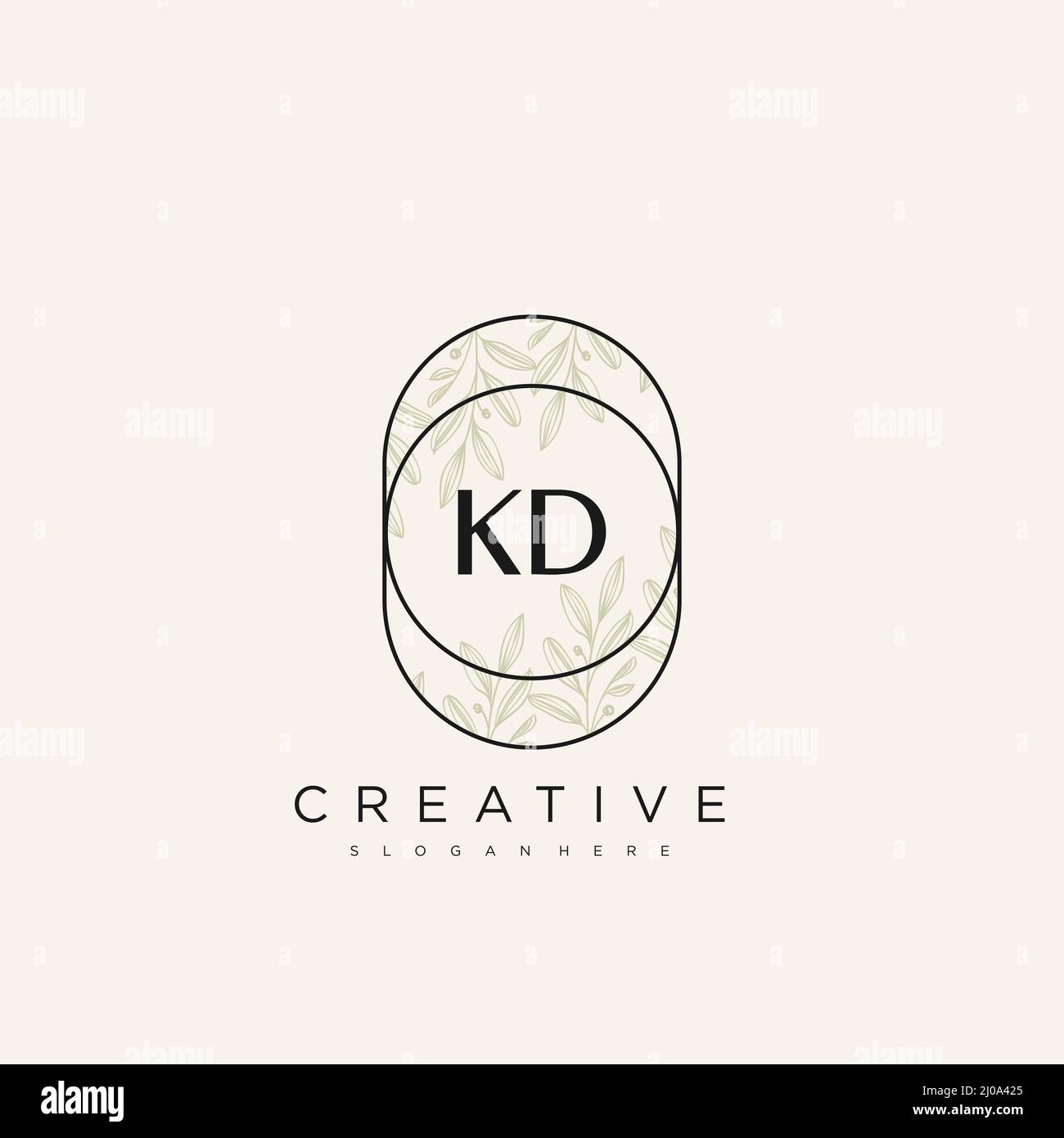 KD Initial Letter Flower Logo Template Vector premium vector Stock Vector