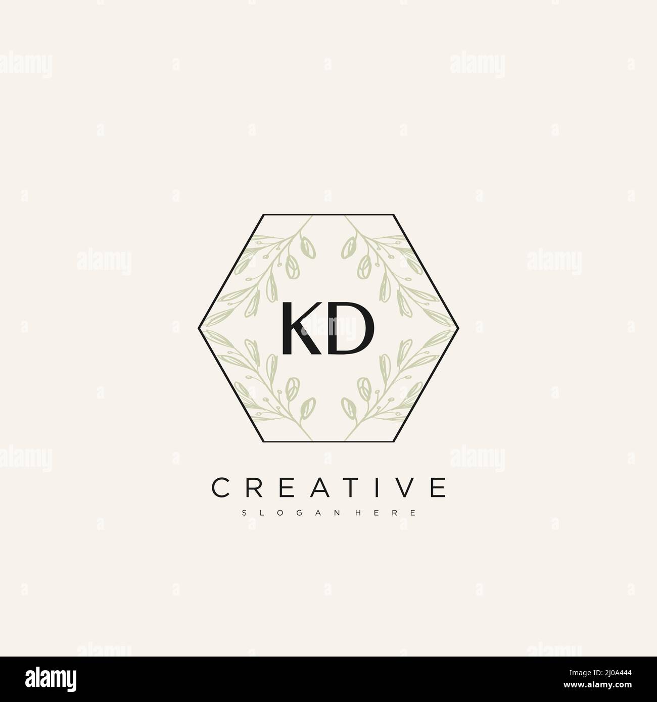 KD Initial Letter Flower Logo Template Vector premium vector Stock Vector