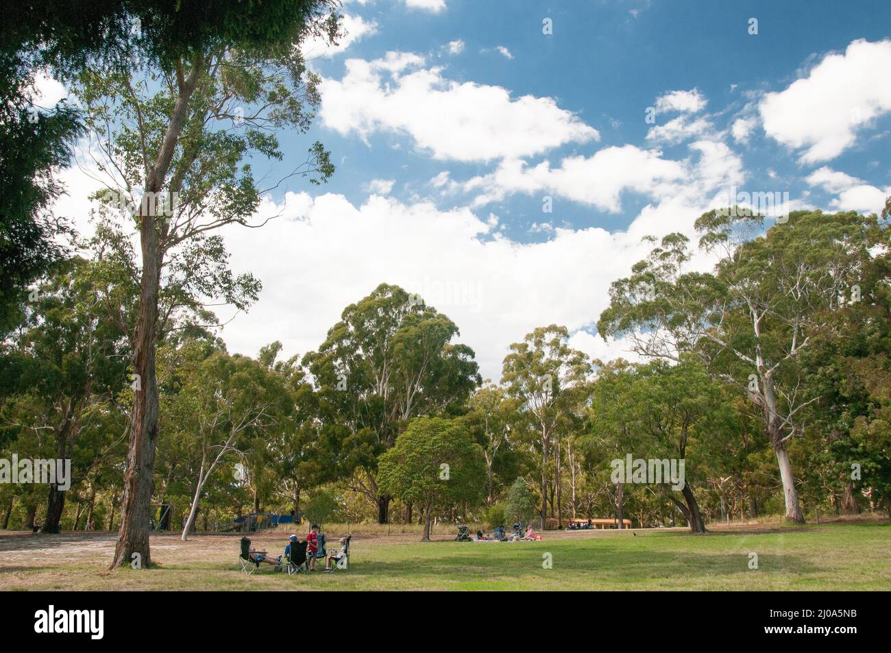 Opened in 1917, Melbourne's Wattle Park is a 55-hectare parkland at the terminus of an east suburban tram line. Stock Photo