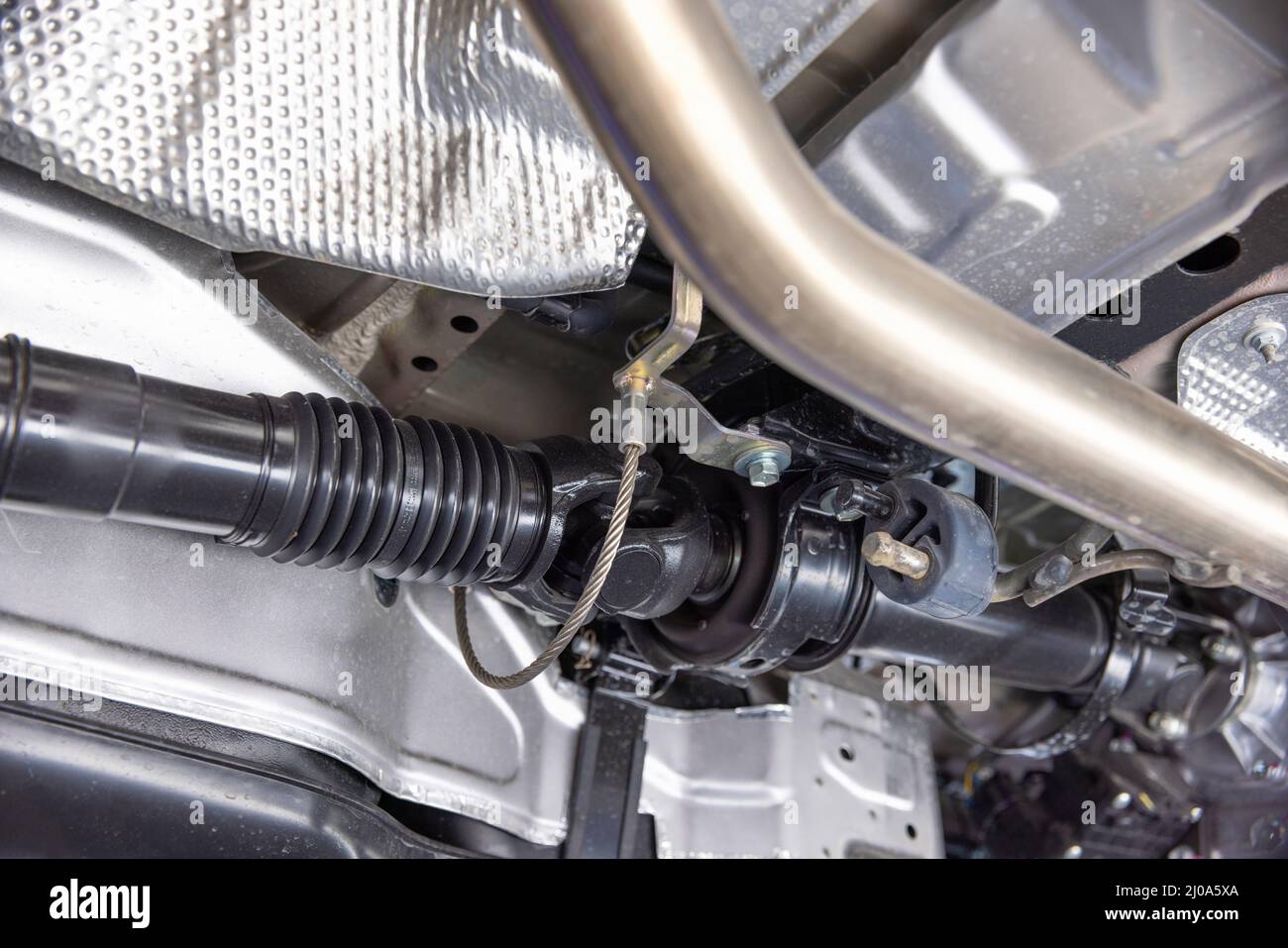 SUV car drive shaft with center support bearing Stock Photo Alamy