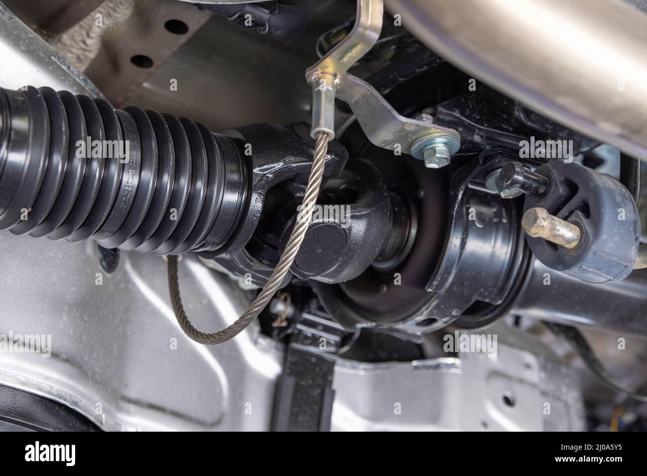 SUV car drive shaft with center support bearing Stock Photo Alamy