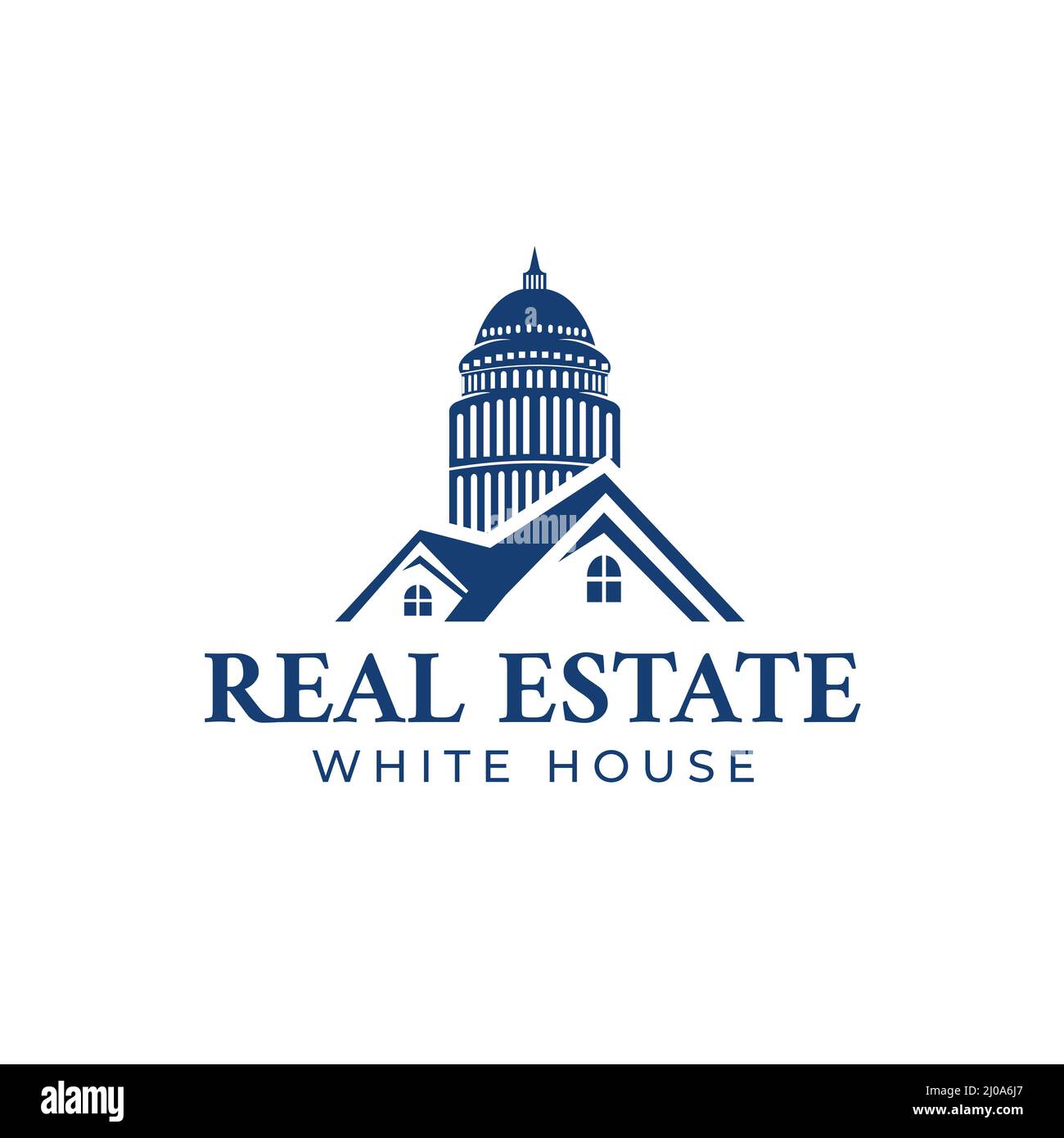 Home roof design logo for real estate business and high rise building white building design template Stock Vector