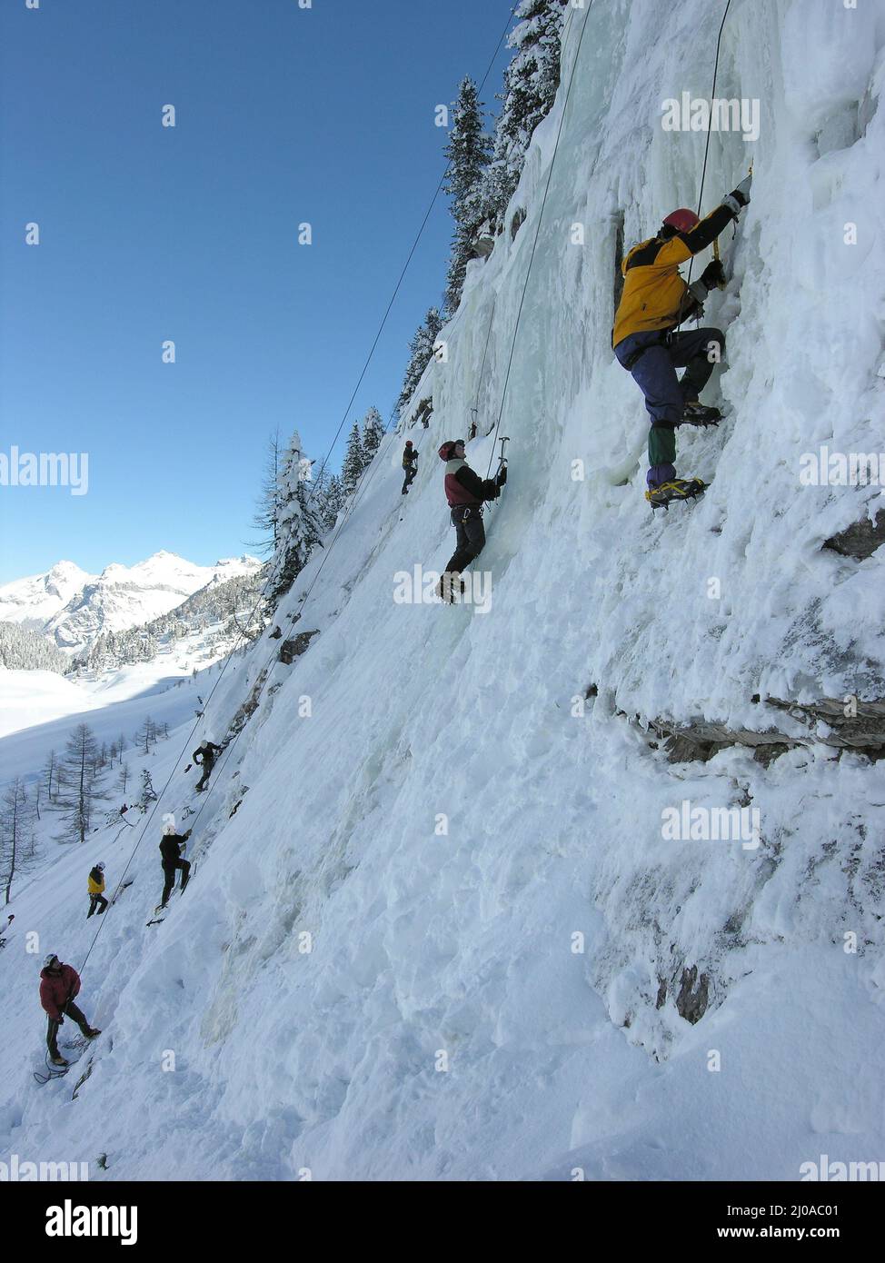 Ice climbing in Kandersteg Stock Photo - Alamy