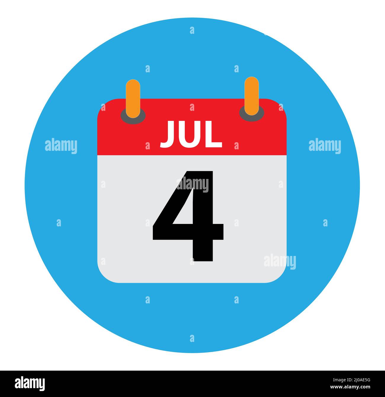 calendar icon fourth July sign. red july calendar on white background. Independence Day USA. flat style Stock Photo - Alamy