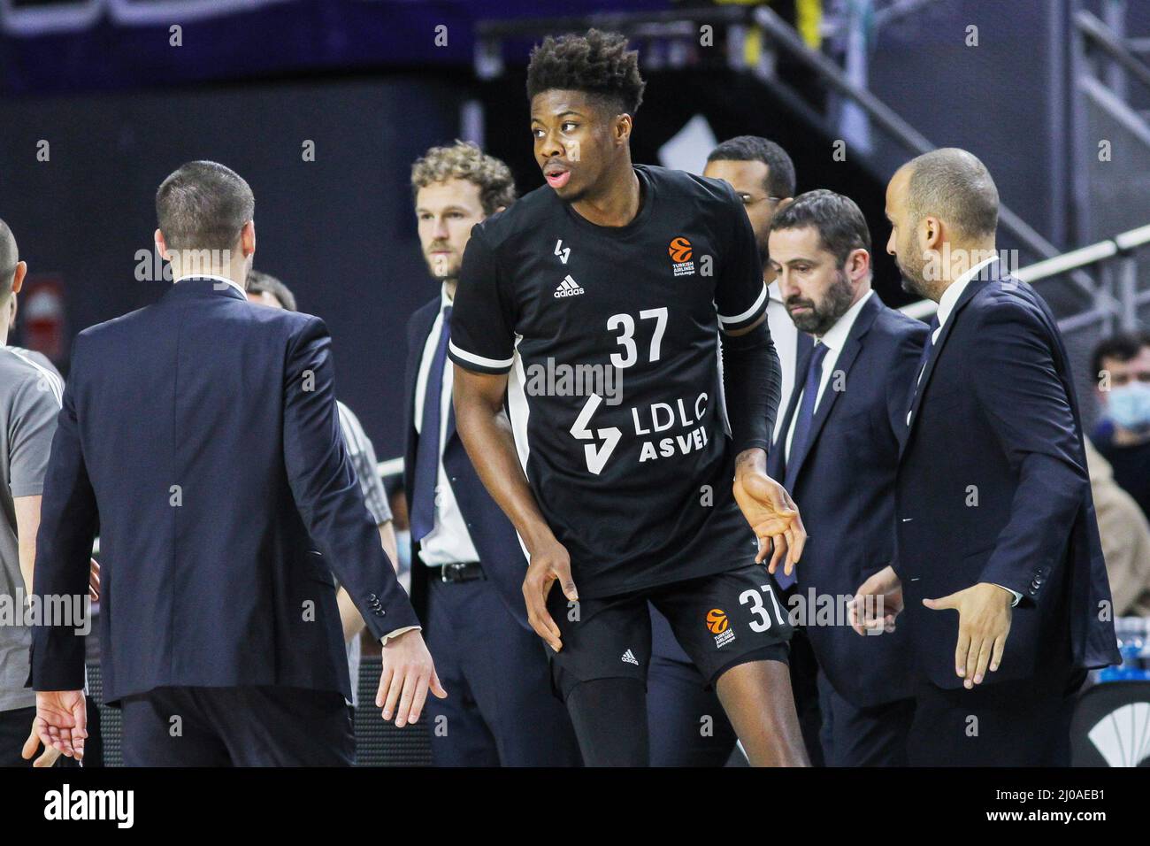 Madrid, Spain. 17th Mar, 2022. Kostas Ndubuisi Antetokounmpo of Asvel Lyon-Villeurbanne ahead of the Turkish Airlines Euroleague basketball match between Real Madrid and Asvel Lyon-Villeurbanne on march 17, 2022 at Wizink Center in Madrid, Spain Credit: Independent Photo Agency/Alamy Live Newss Stock Photo