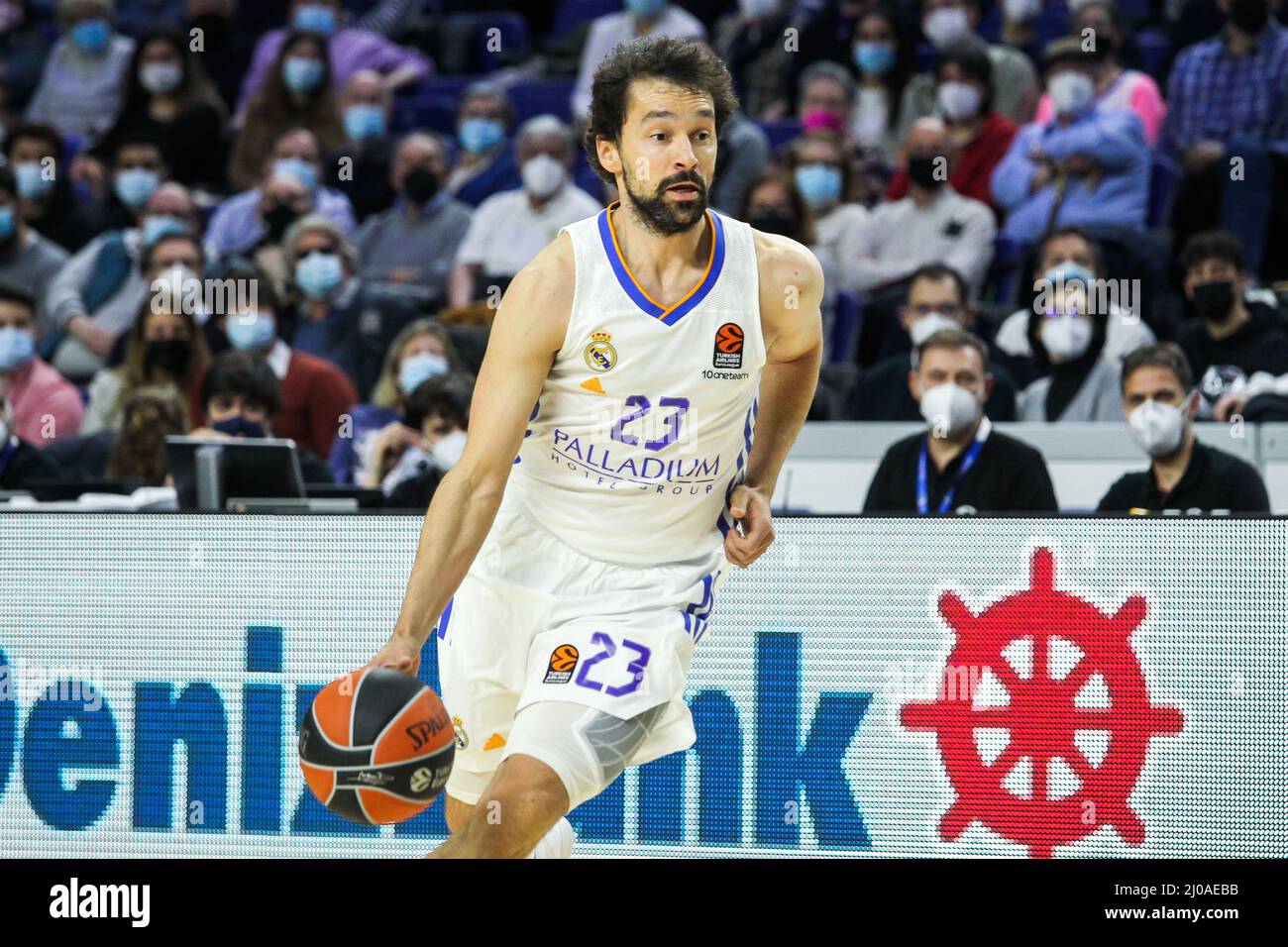Madrid, Spain. 17th Mar, 2022. Sergio Llull Melia of Real Madrid during the Turkish Airlines Euroleague basketball match between Real Madrid and Asvel Lyon-Villeurbanne on march 17, 2022 at Wizink Center in Madrid, Spain Credit: Independent Photo Agency/Alamy Live Newss Stock Photo